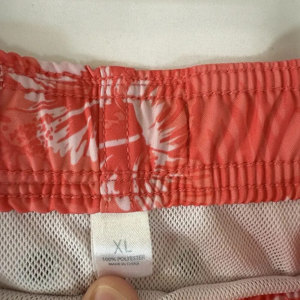 Southern Tides Swim Trunk Men's XL Orange Hawaiian Drawstring Mesh Lined